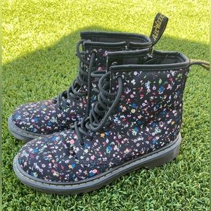 Black Floral Dr. martens